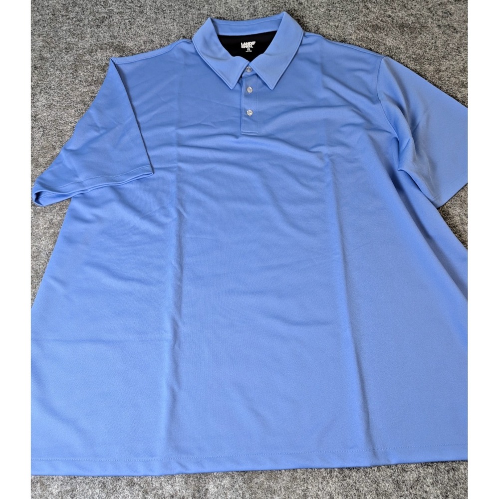 Lands End Mens 3XL True Blue Short Sleeve Polo Shirt Oeko-Tex Std. 100 Polyester